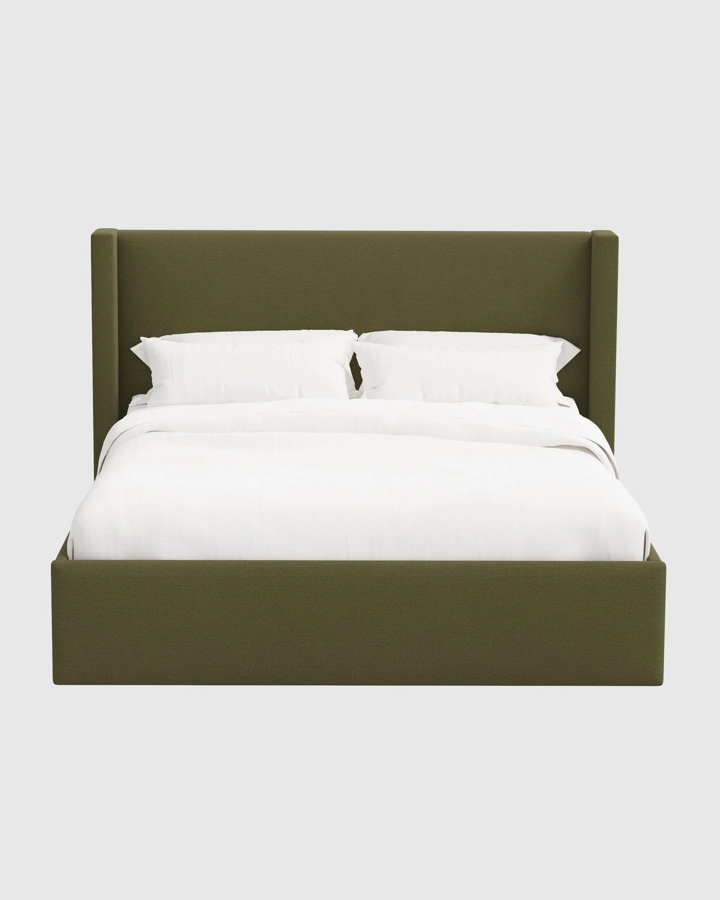 100% Linen Wingback Bed - Full / Canvas