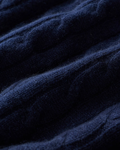 Mongolian Cashmere Classic Cable Crewneck Sweater - S / Teak