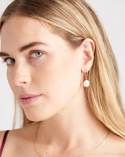 Freshwater Cultured Pearl Hoops - One Size / Gold Vermeil