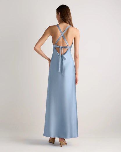Bianca Stretch Satin Dress - 0 / Garden Sage Green