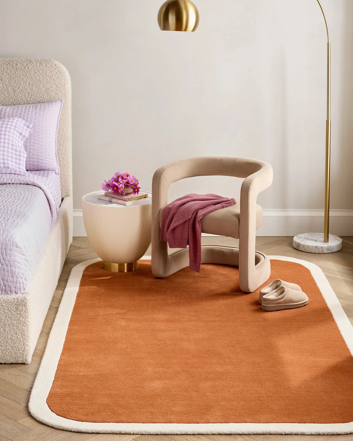 Colorful Curves Hand-Tufted Rug - 3'6" x 5'6" / Pink