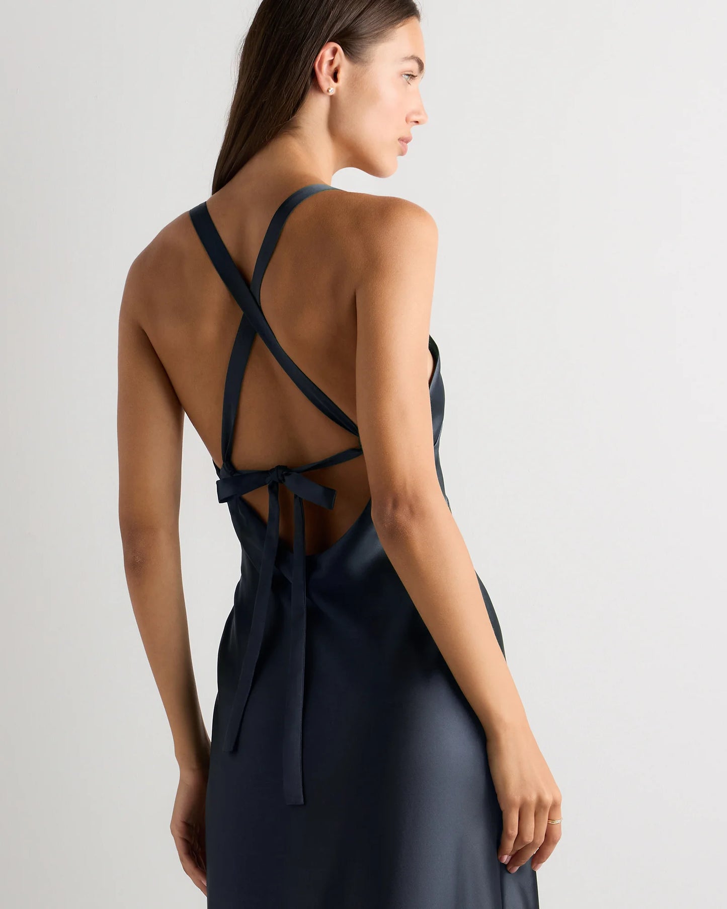 Bianca Stretch Satin Dress - 0 / Garden Sage Green