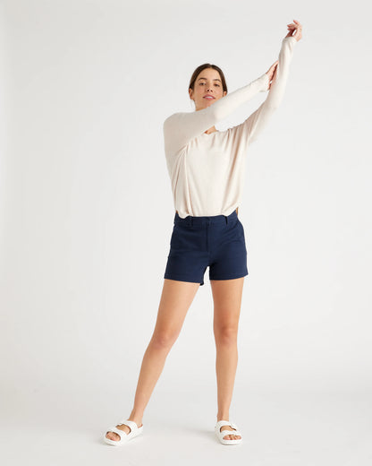 Organic Stretch Cotton Chino Shorts - 0 / Shell Pink