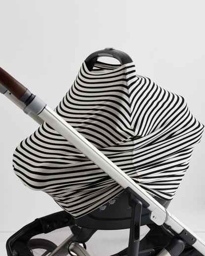 Bamboo 5-in-1 Multi-Use Cover - One Size / Black/White Stripe