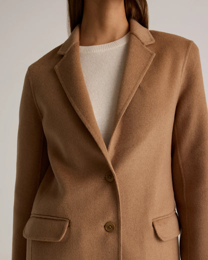 Double-Faced Merino Wool Soft Blazer - XS / Caramel