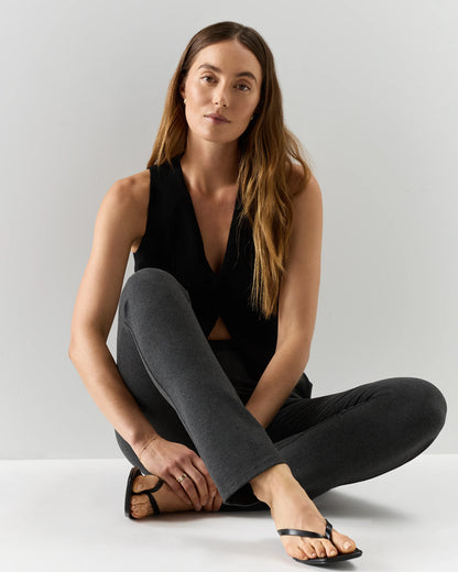 Ultra-Stretch Ponte Straight Leg Pants - XS / Morel Grey