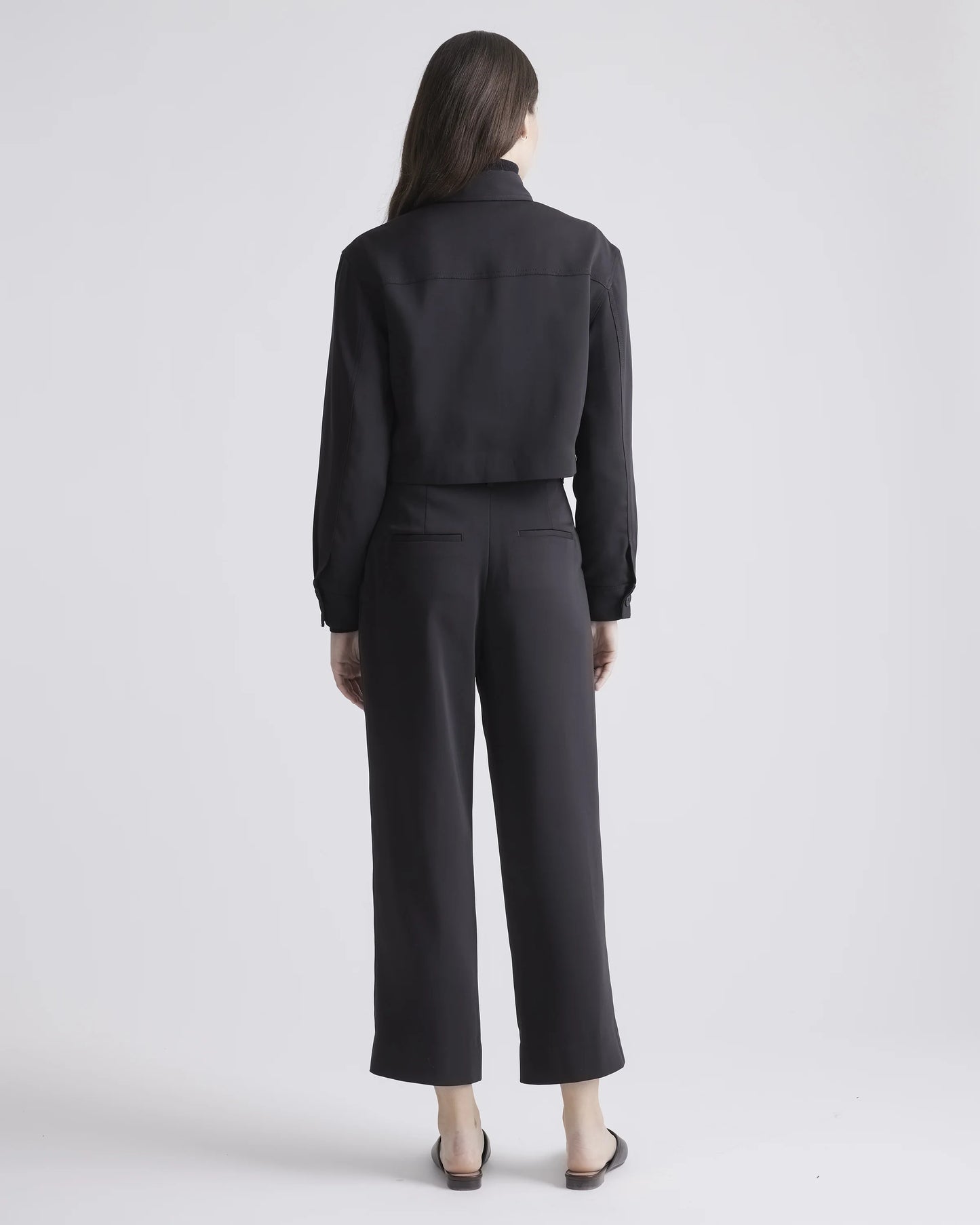 Stretch Crepe Cropped Jacket - XS / Morel