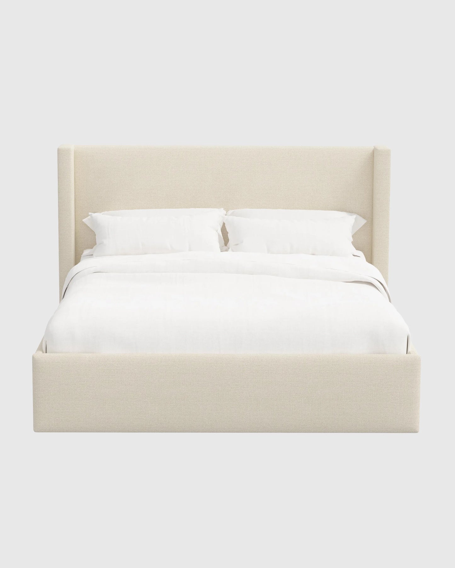 100% Linen Wingback Bed - Full / Canvas
