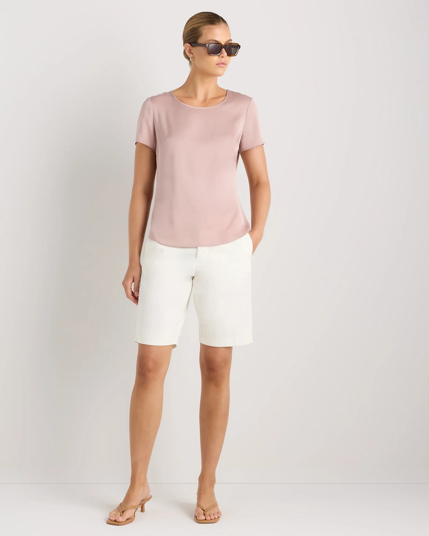 Washable Stretch Silk Tee - XS / Deep Orchid Purple
