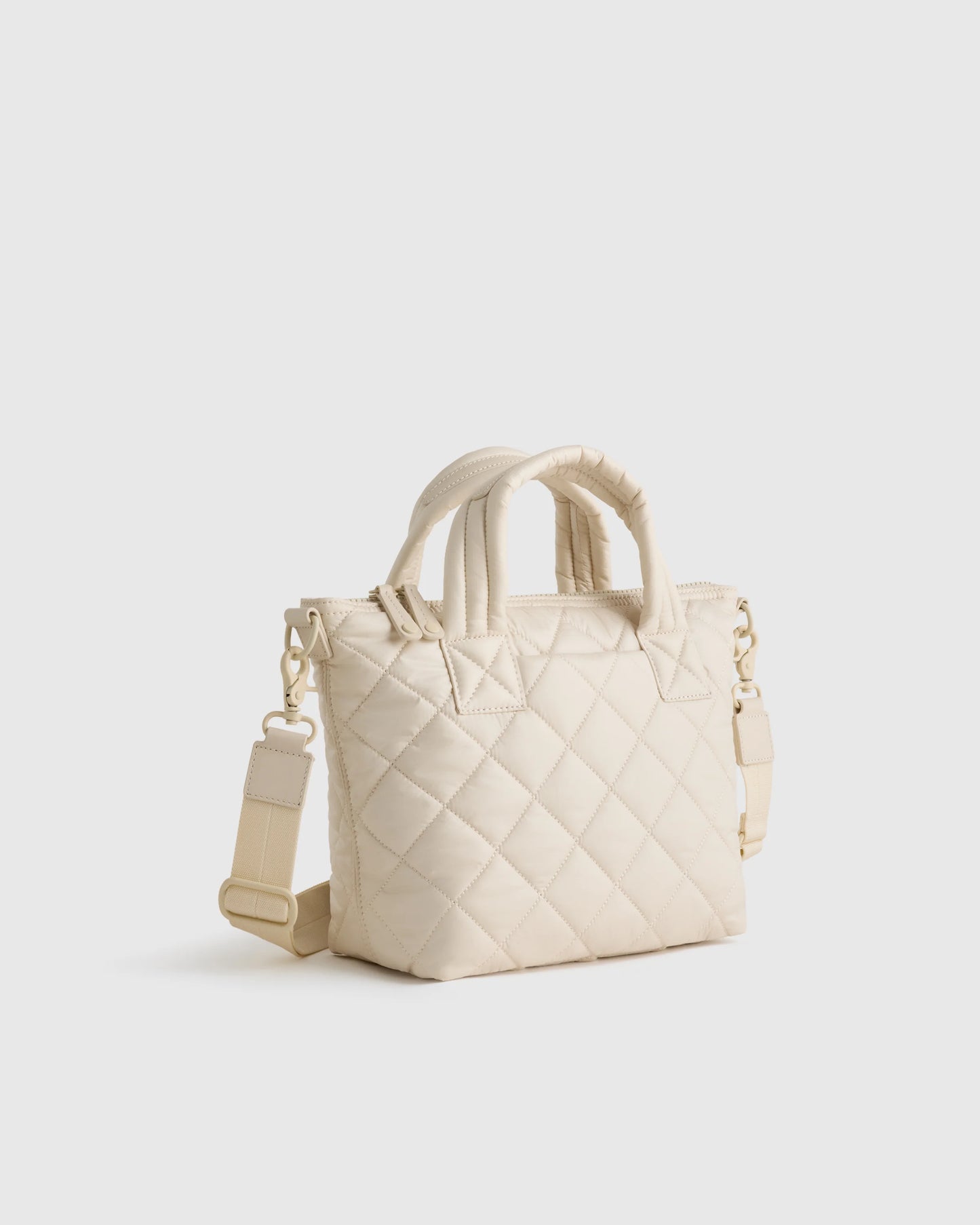 Transit Quilted Small Crossbody Tote - One Size / Taupe Brown