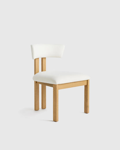 Solid Wood and Performance Fabric Dining Chair (Set of 2) - Set of 2 / Ivory/Natural