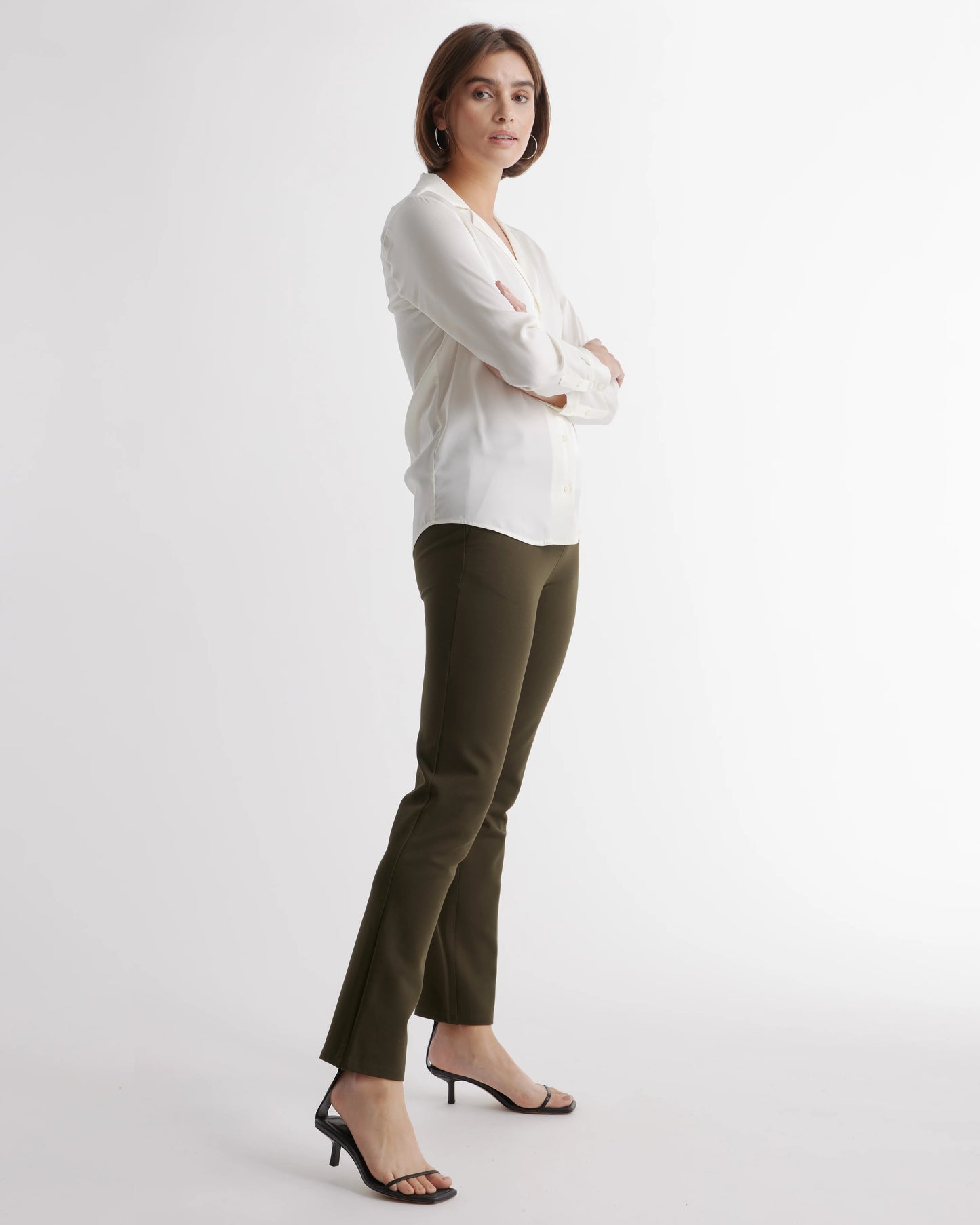 Ultra-Stretch Ponte Straight Leg Pants - XS / Morel Grey