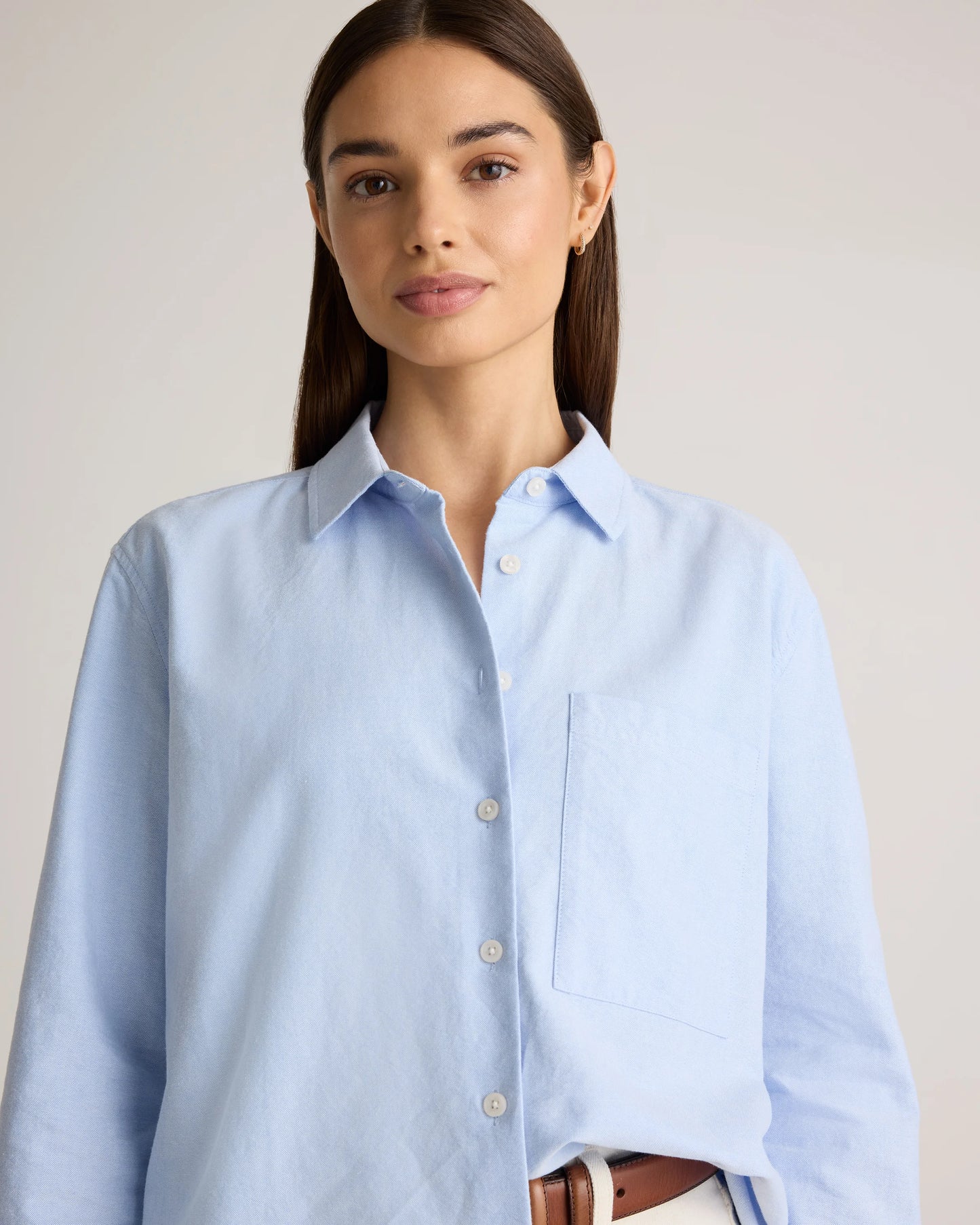 Organic Cotton Relaxed Oxford Shirt - XS / Opal Pink