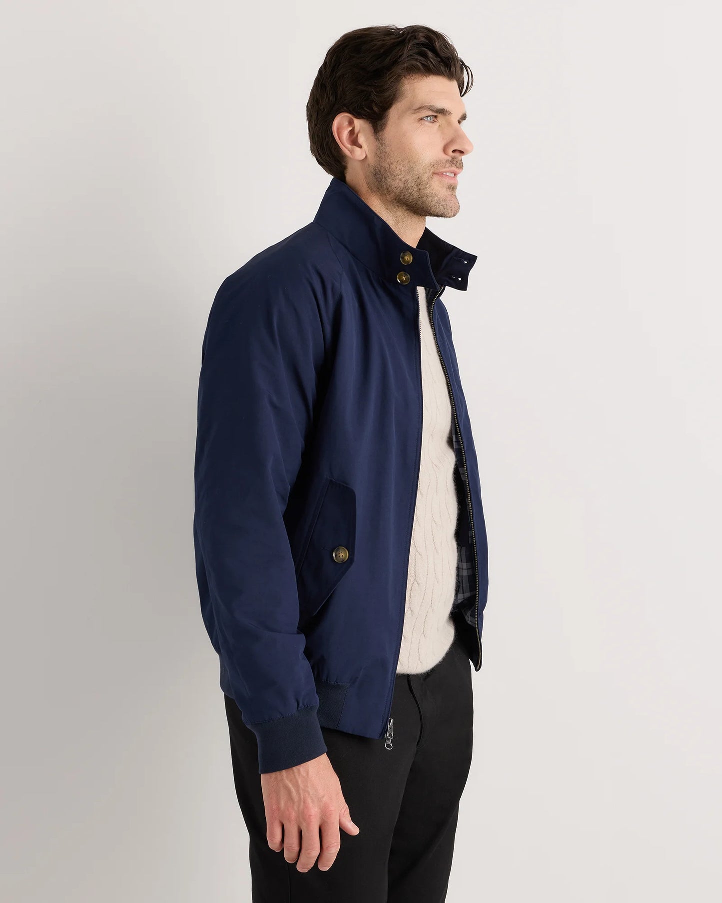Heritage Water-Resistant Harrington Jacket - S / Deep Navy