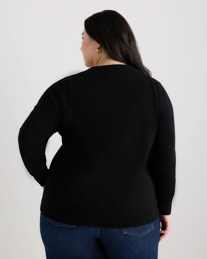Mongolian Cashmere Cardigan Sweater - 1X / Ivory