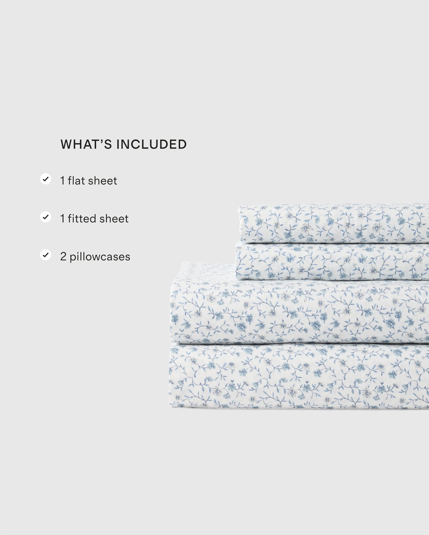 Organic Crisp Percale Floral Sheet Set - Twin / Blue Florette