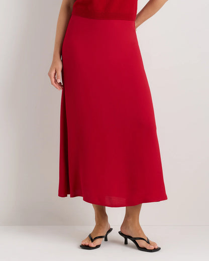 Lightweight Crepe Slip Skirt - XS / Moonstone Blue