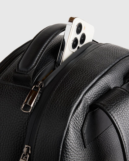 Excursion Italian Leather Laptop Backpack - One Size / Black