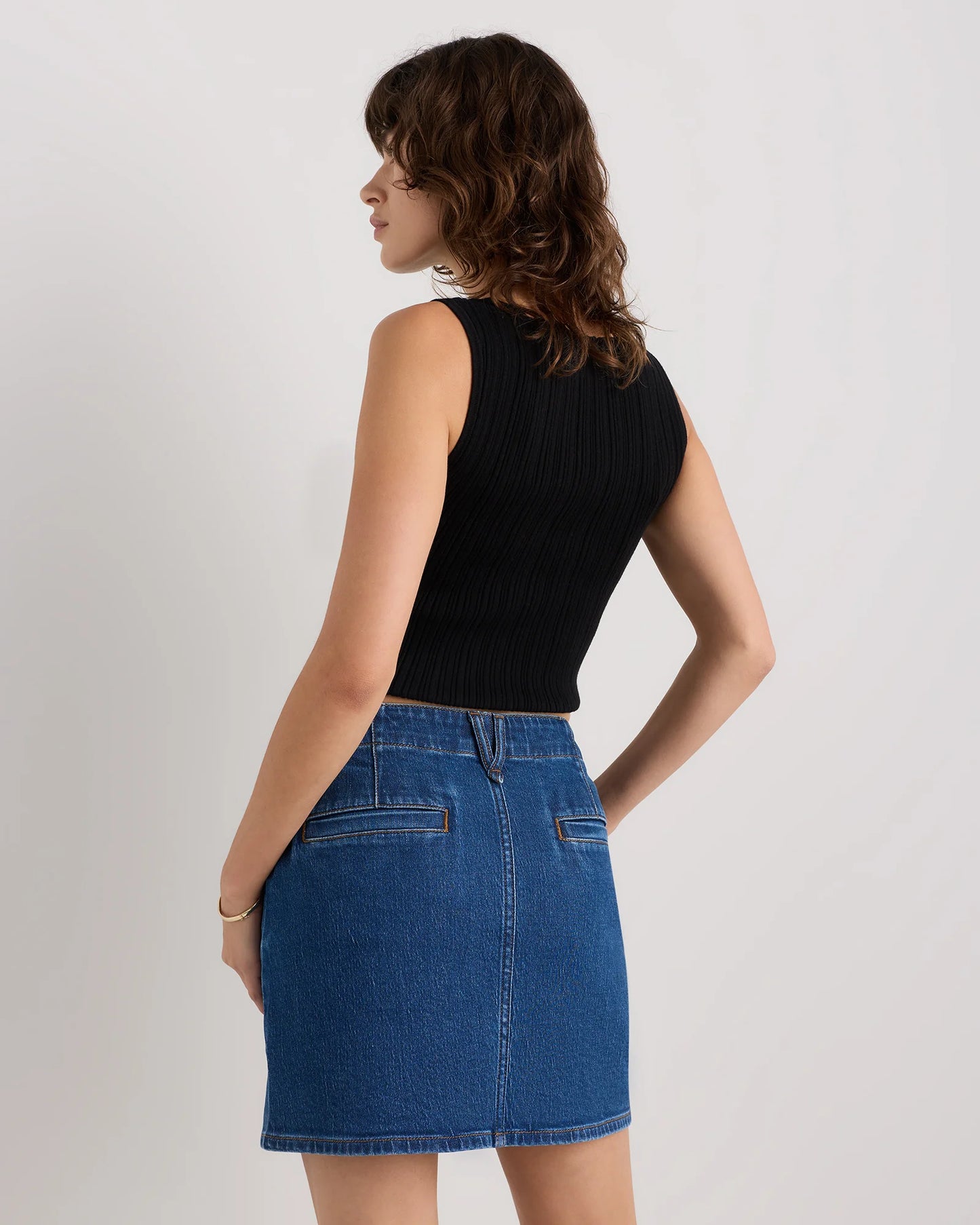 Stretch Denim Mini Skirt - 24 / Obsidian Blue
