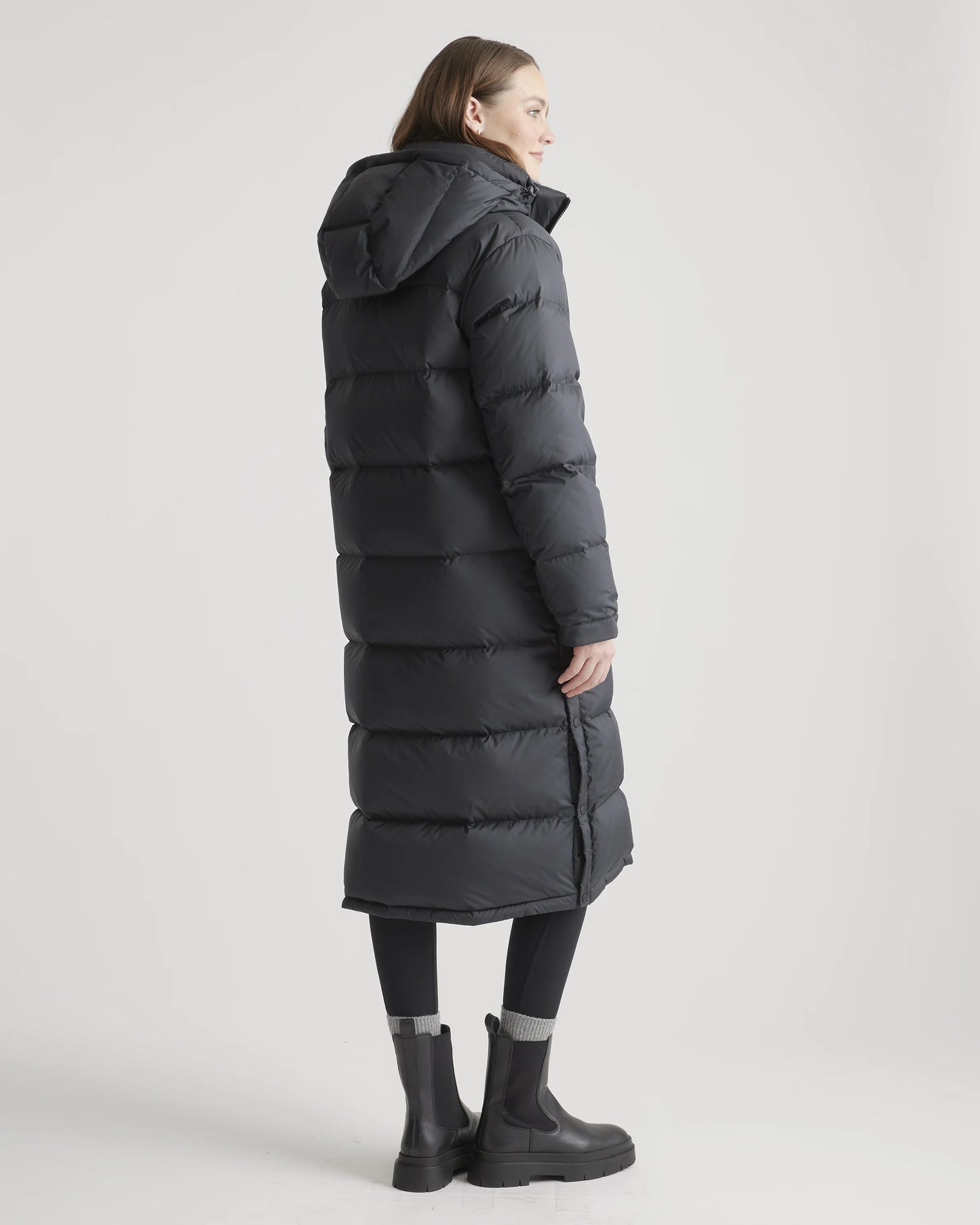 Responsible Down Long Puffer Jacket - XS / Black