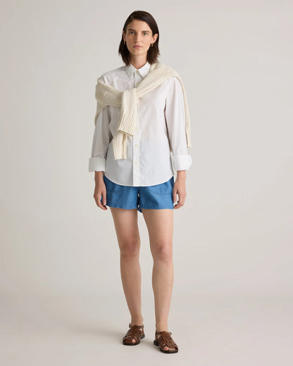 Pull-On Tencel Chambray Shorts - XS / Light Indigo