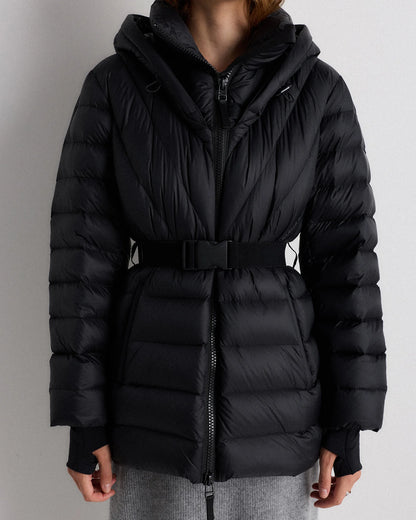 Responsible Down Belted Puffer Coat - XS / Hot Fudge