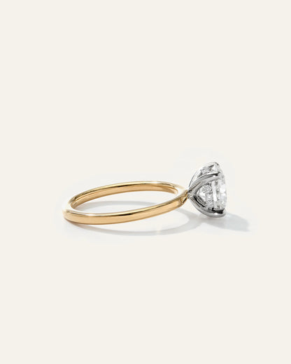 Lab Grown Diamond Round Petite Hidden Halo Engagement Ring - 2ct - 4 / Yellow Gold