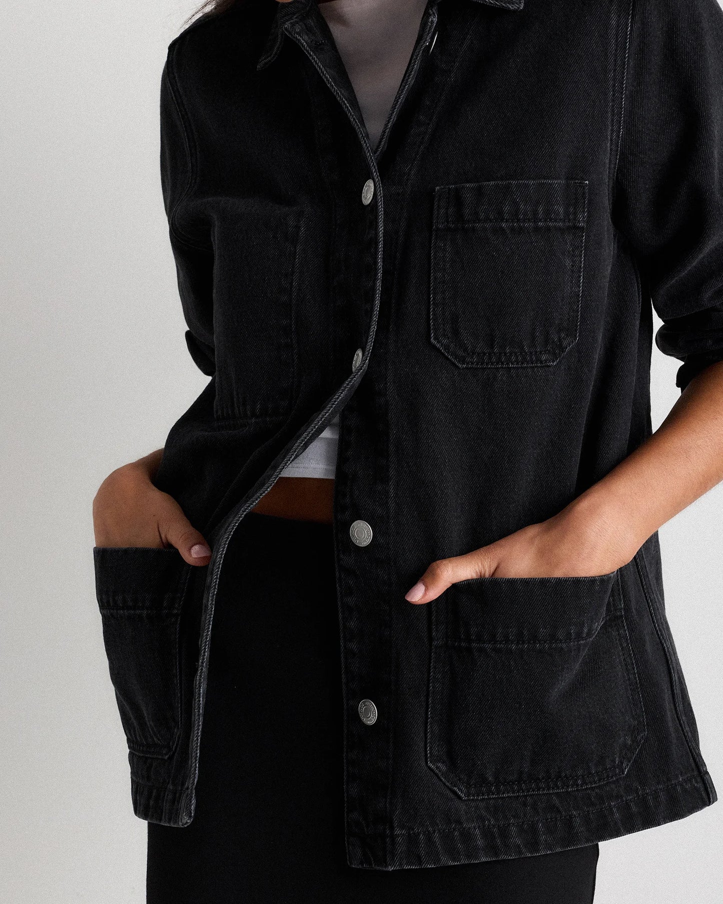100% Organic Cotton Denim Chore Jacket - XS / Indigo Blue