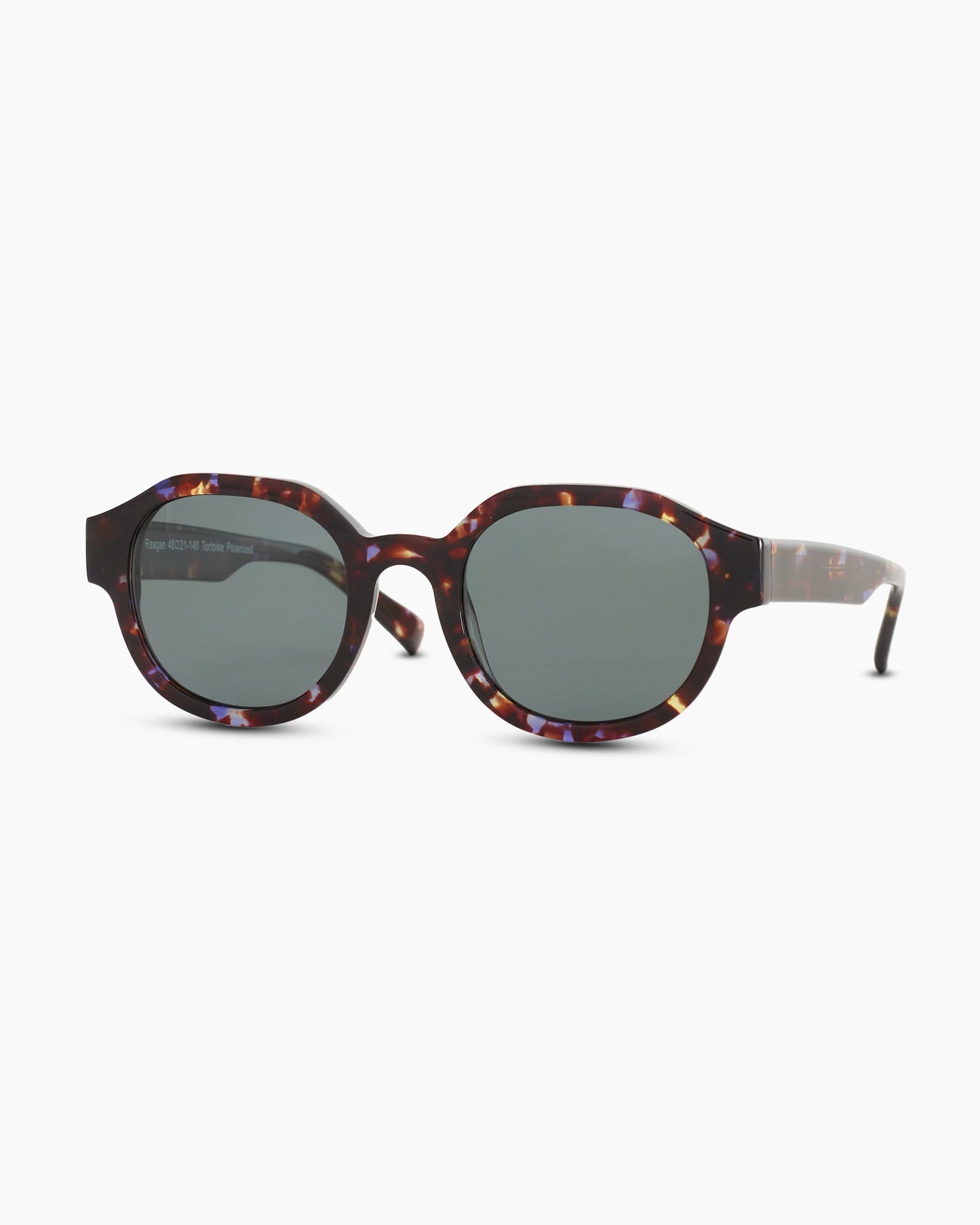 Reagan Polarized Acetate Sunglasses - One Size / Amethyst Tortoise with Grey lens