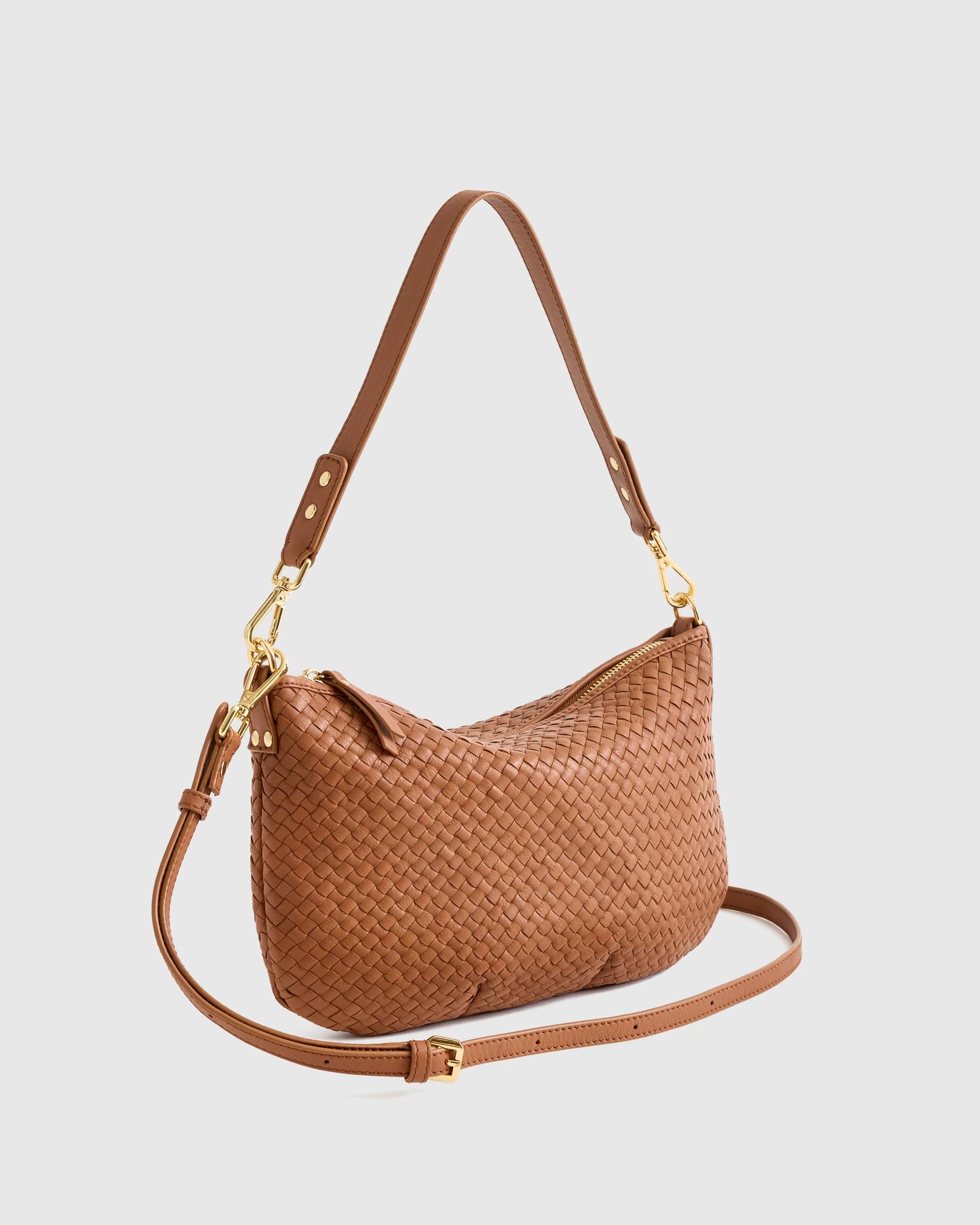 Sloane Handwoven Mini Shoulder Bag - One Size / Cognac