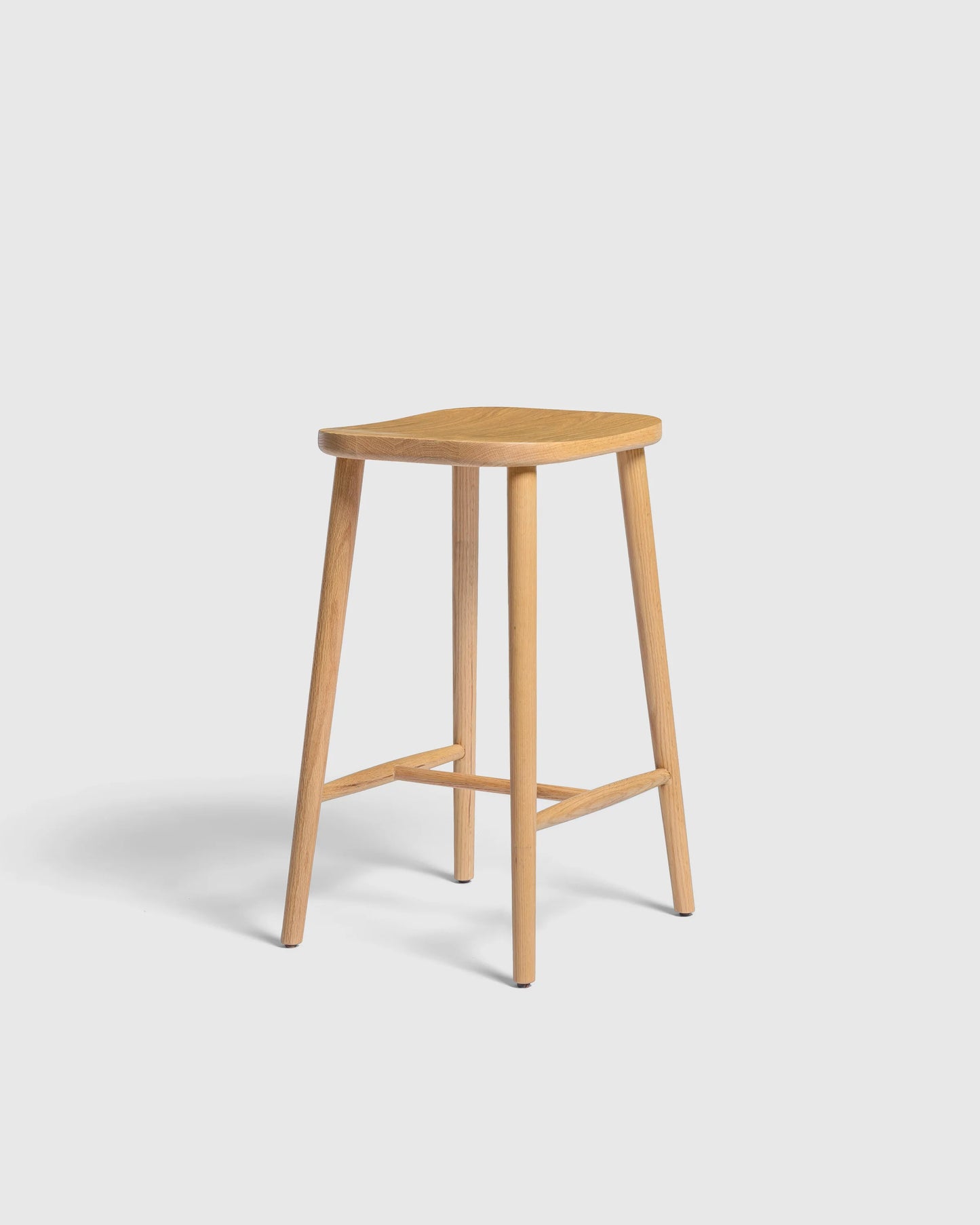 Solid Oak Backless Counter Stool - Counter Stool / Light Oak