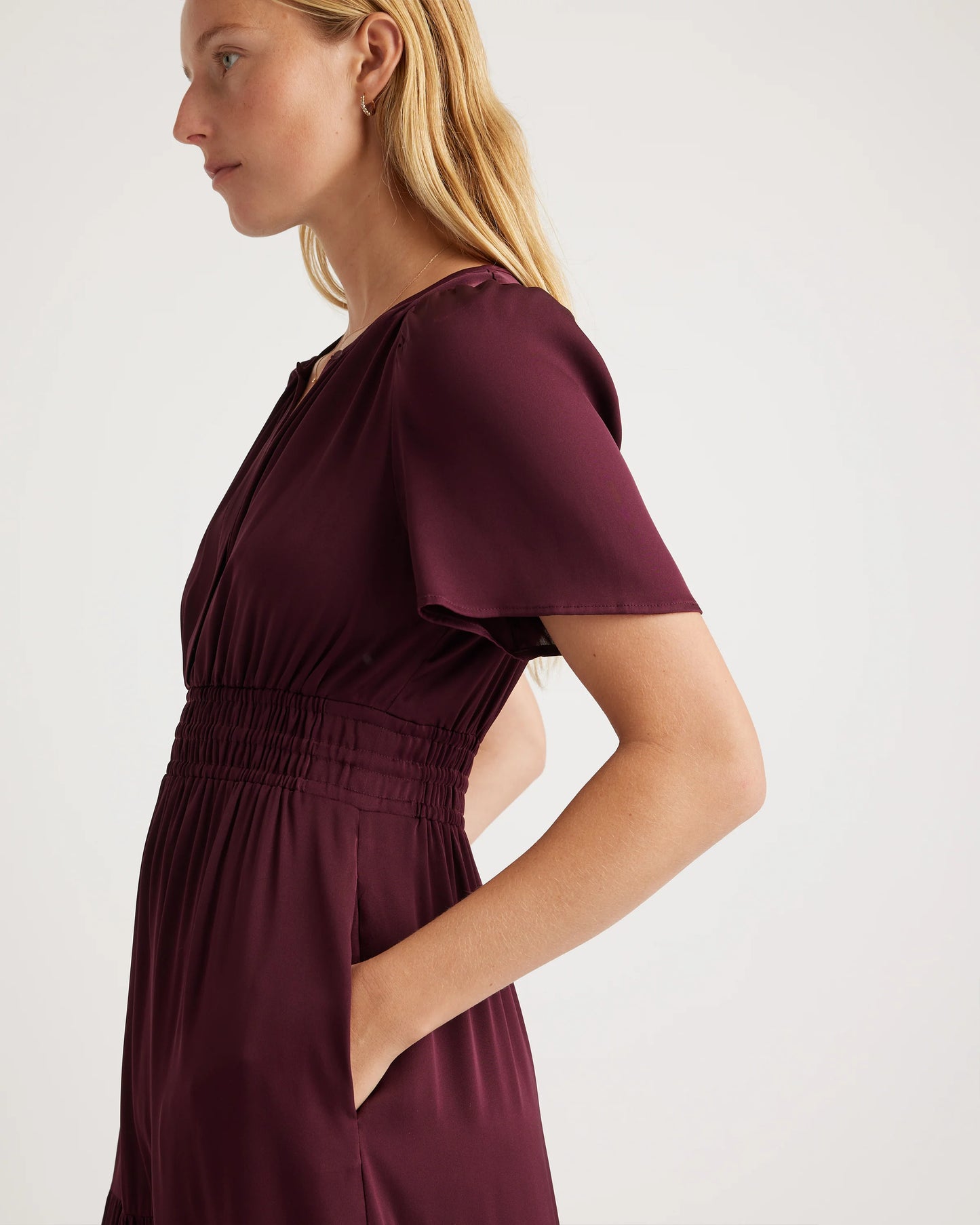 Washable Stretch Silk Tiered Maxi Dress - XS / Navy