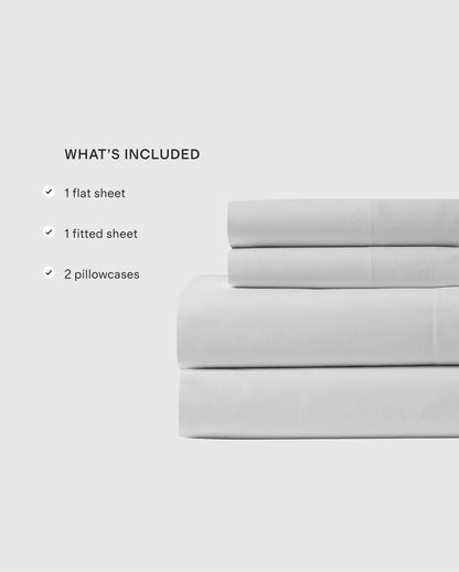 Organic Crisp Percale Sheet Set - Twin / White