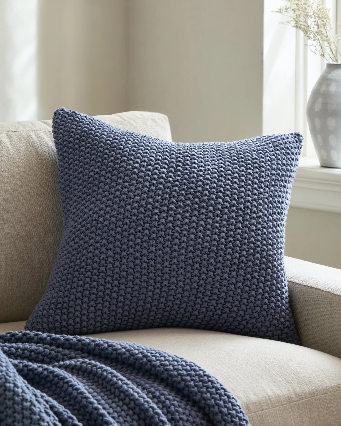 Cotton Fisherman Pillow Cover - 20x20 / Fig
