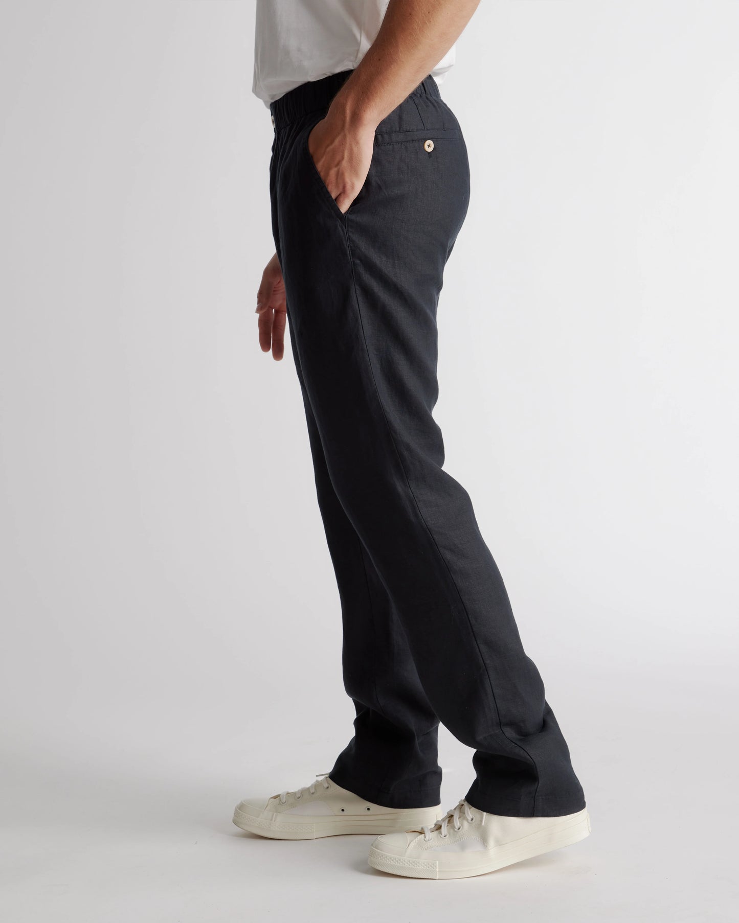100% European Linen Pants - S / Bayberry Olive