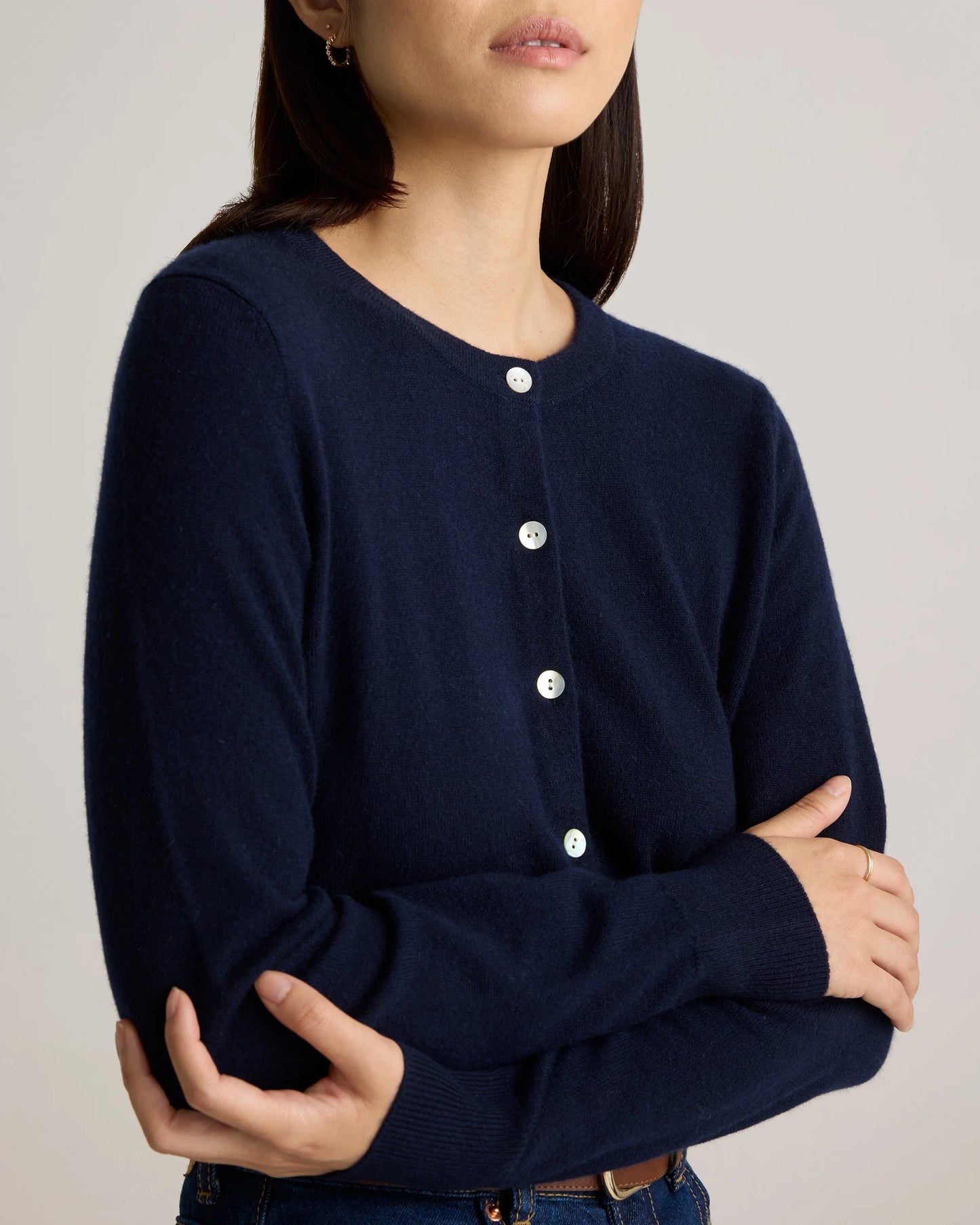 Mongolian Cashmere Cardigan Sweater - XS / Black