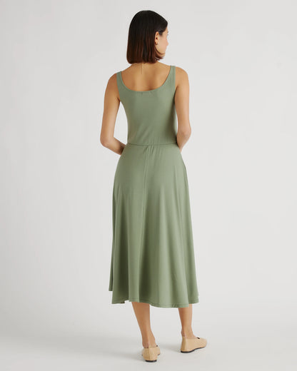 Tencel Jersey Fit & Flare Dress - XS / Dark Olive