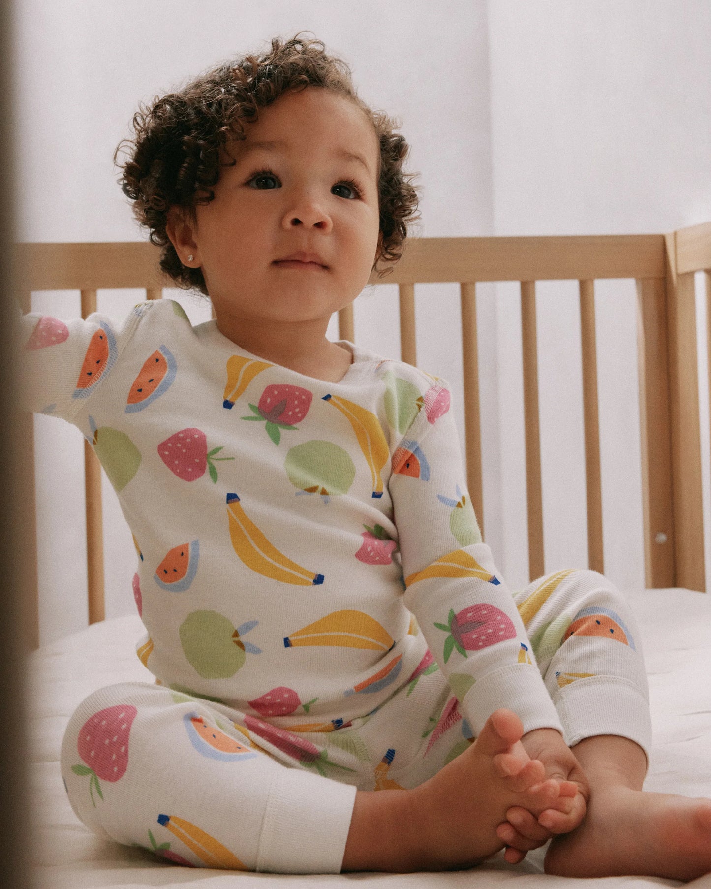 100% Organic Cotton Long Sleeve and Pant Pajama Set - 12-18M / Navy Stripe