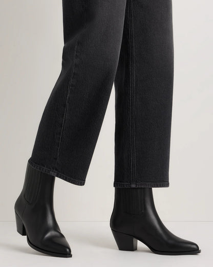 Italian Leather Western Chelsea Ankle Boot - 5 / Coffee Bean
