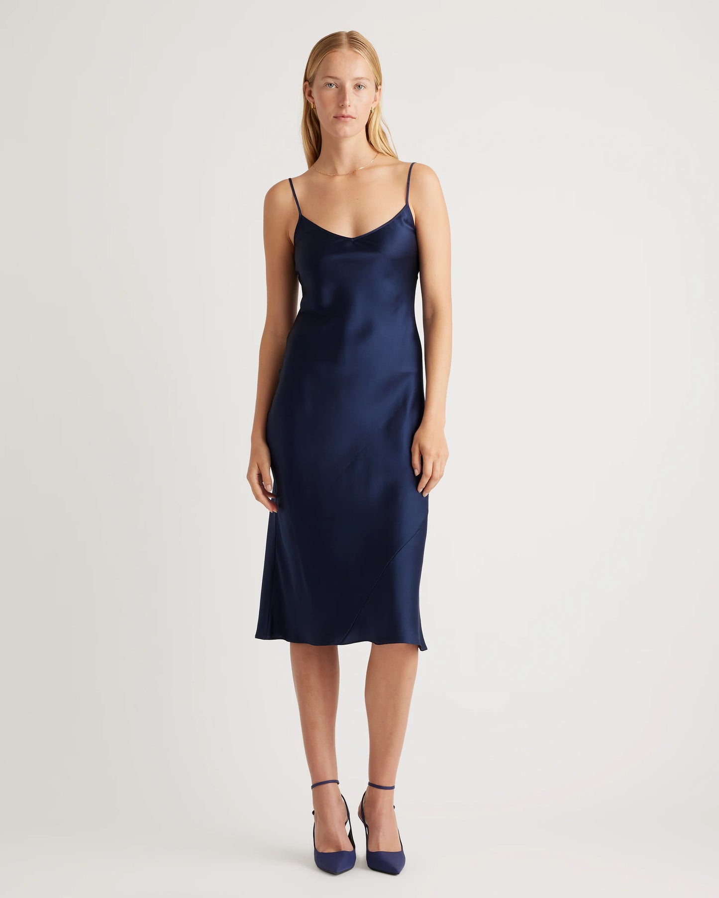100% Washable Silk Slip Dress - XS / Black