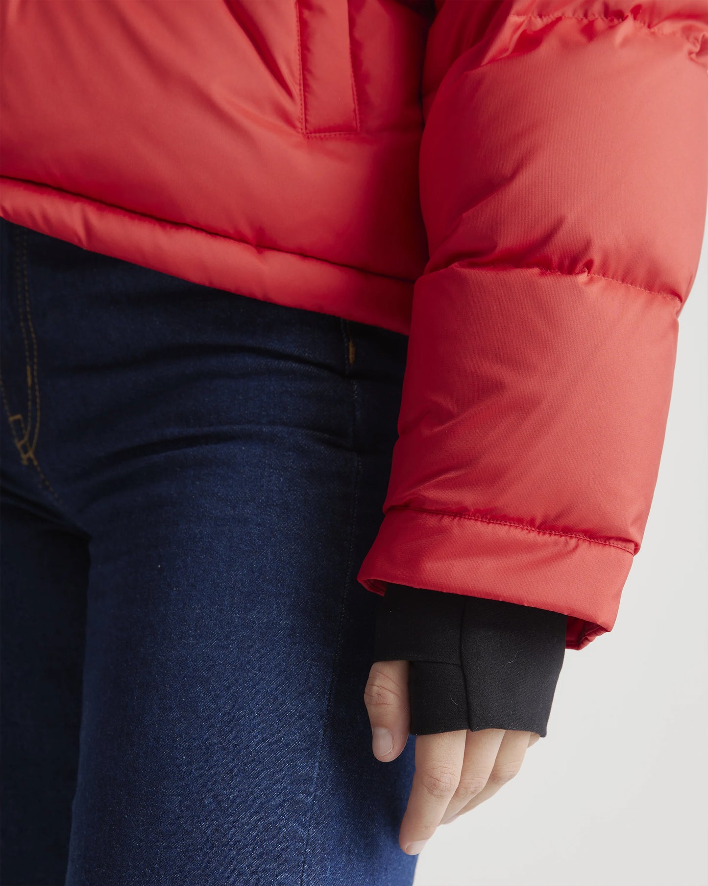 Responsible Down Cropped Puffer Jacket - XS / Shiny Black