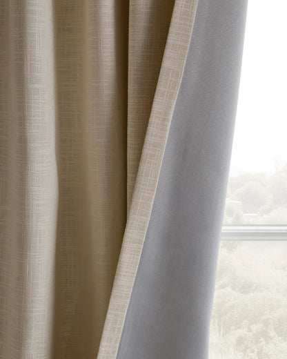 Textured Cotton True Blackout Curtain - 48x84 / White