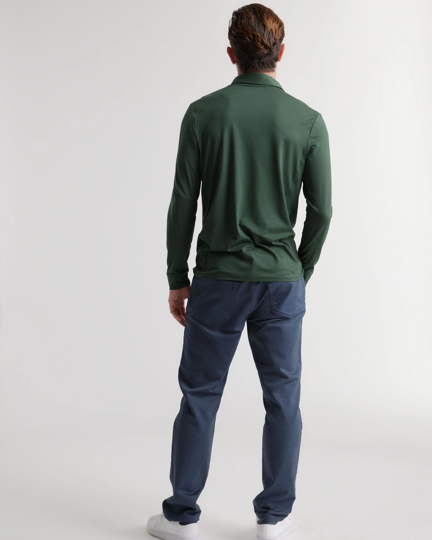 Flowknit Breeze Performance Long Sleeve Polo - XS / Heather Black