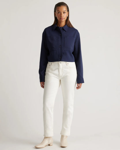 Stretch Crepe Cropped Jacket - XS / Morel