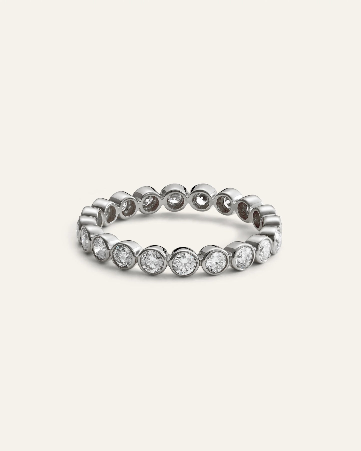 14K Gold Lab Grown Diamond Round Bezel Eternity Band - 1ctw - 5 / Yellow Gold