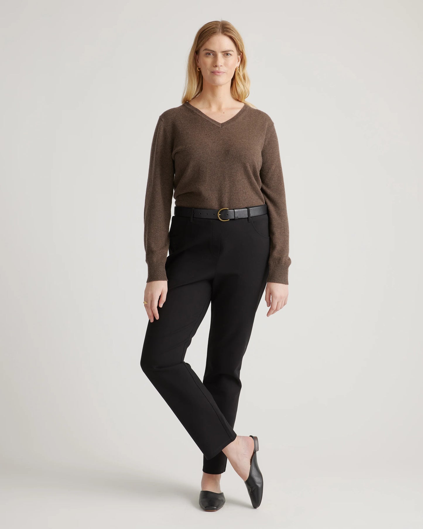 Ultra-Stretch Ponte Straight Leg 4-Pocket Pants - XS / Navy
