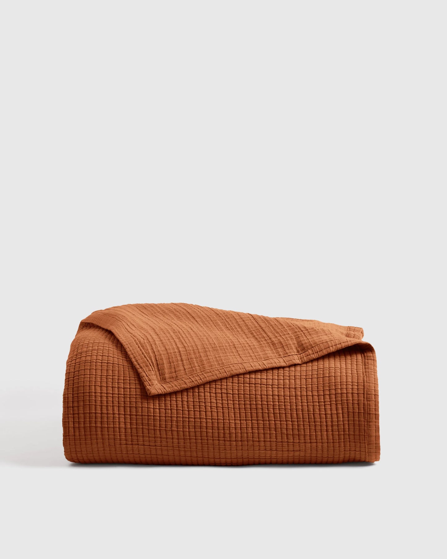 Organic Ribbed Cotton Coverlet - Twin / Toffee
