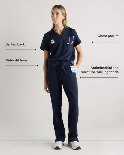AeraFlex 1-Pocket Scrub Top - XS / Bold Black