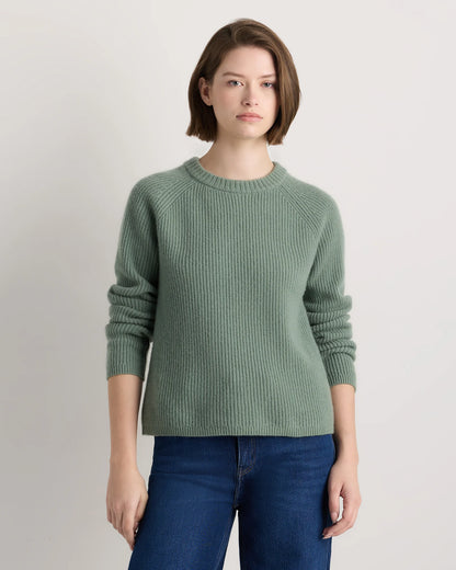 Mongolian Cashmere Fisherman Crewneck Sweater - XS / Teak