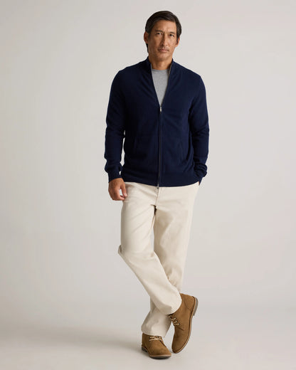 Mongolian Cashmere Full Zip Sweater - S / Teak